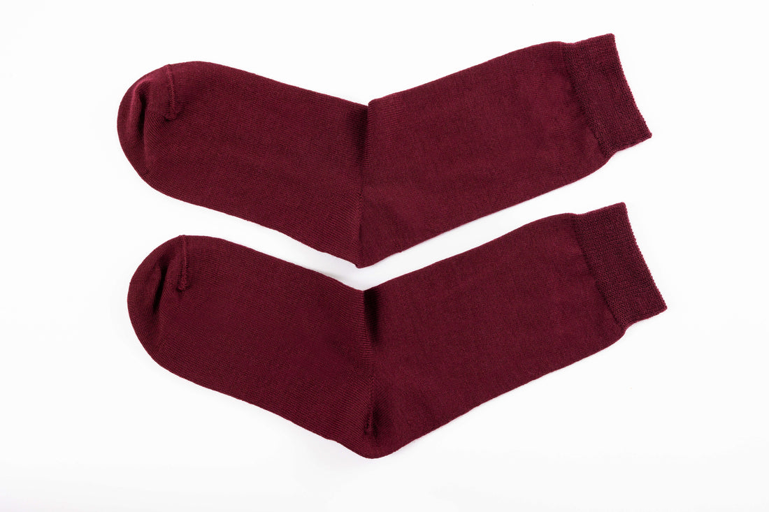 New Burgundy Merino Socks