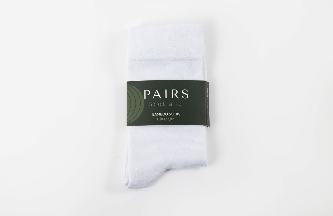 White Calf Length Bamboo Socks