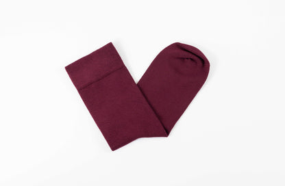 Burgundy Calf Length Bamboo Socks