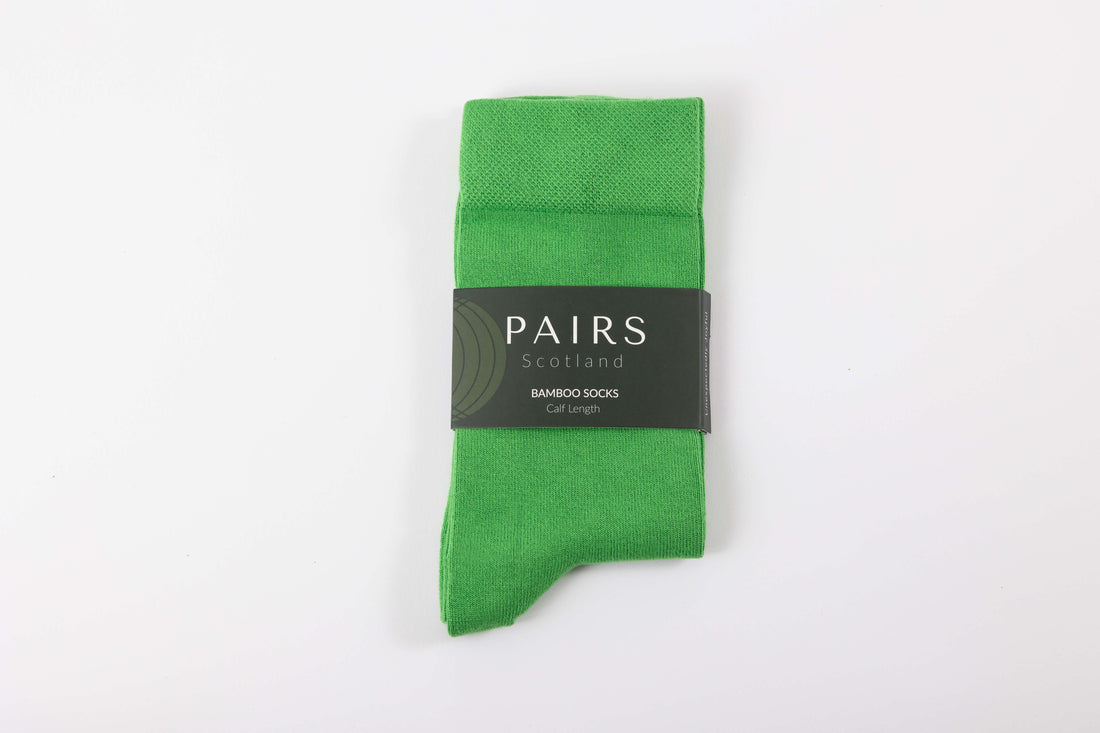 Grass Green Calf Length Bamboo Socks