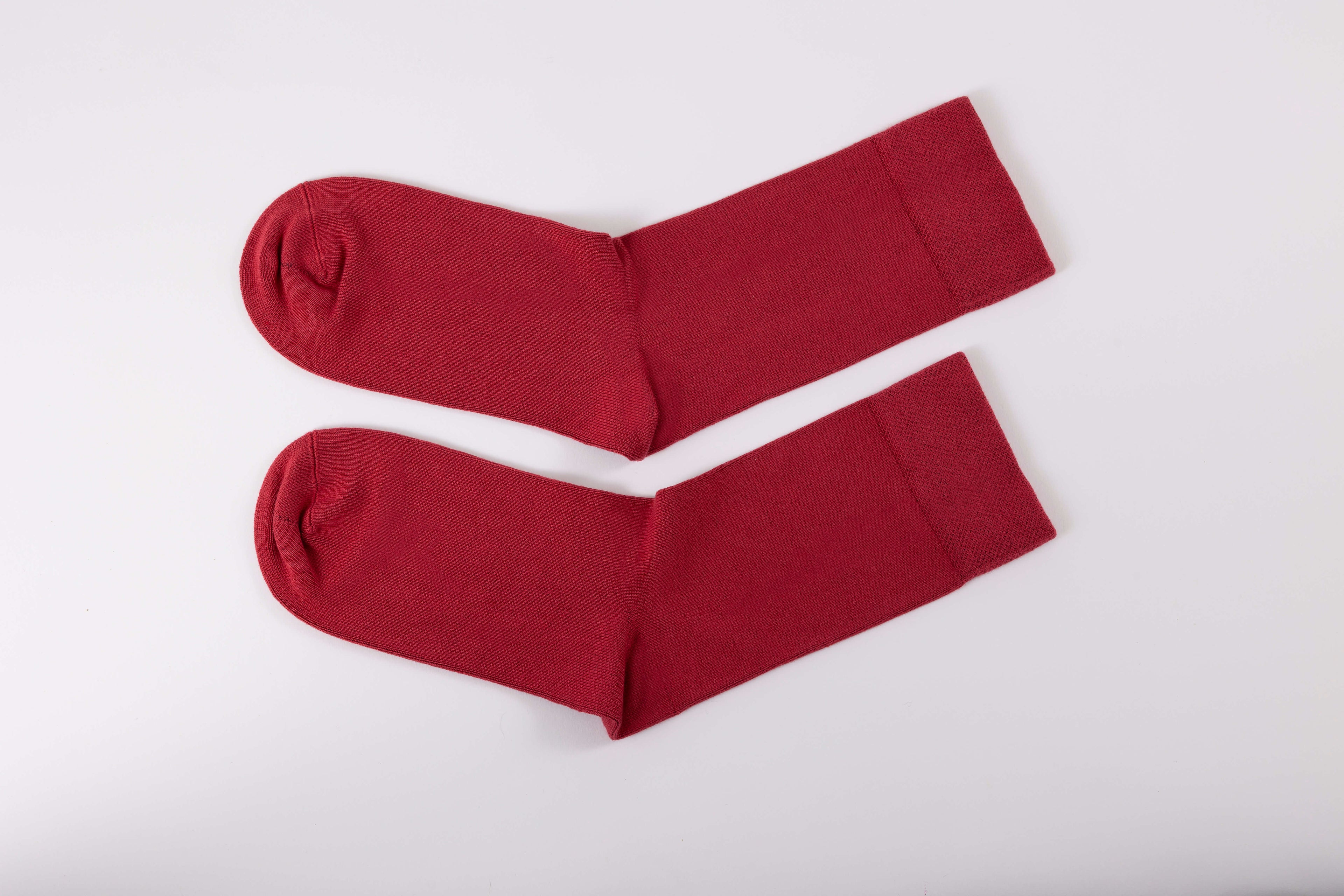 Red Calf Length Bamboo Socks