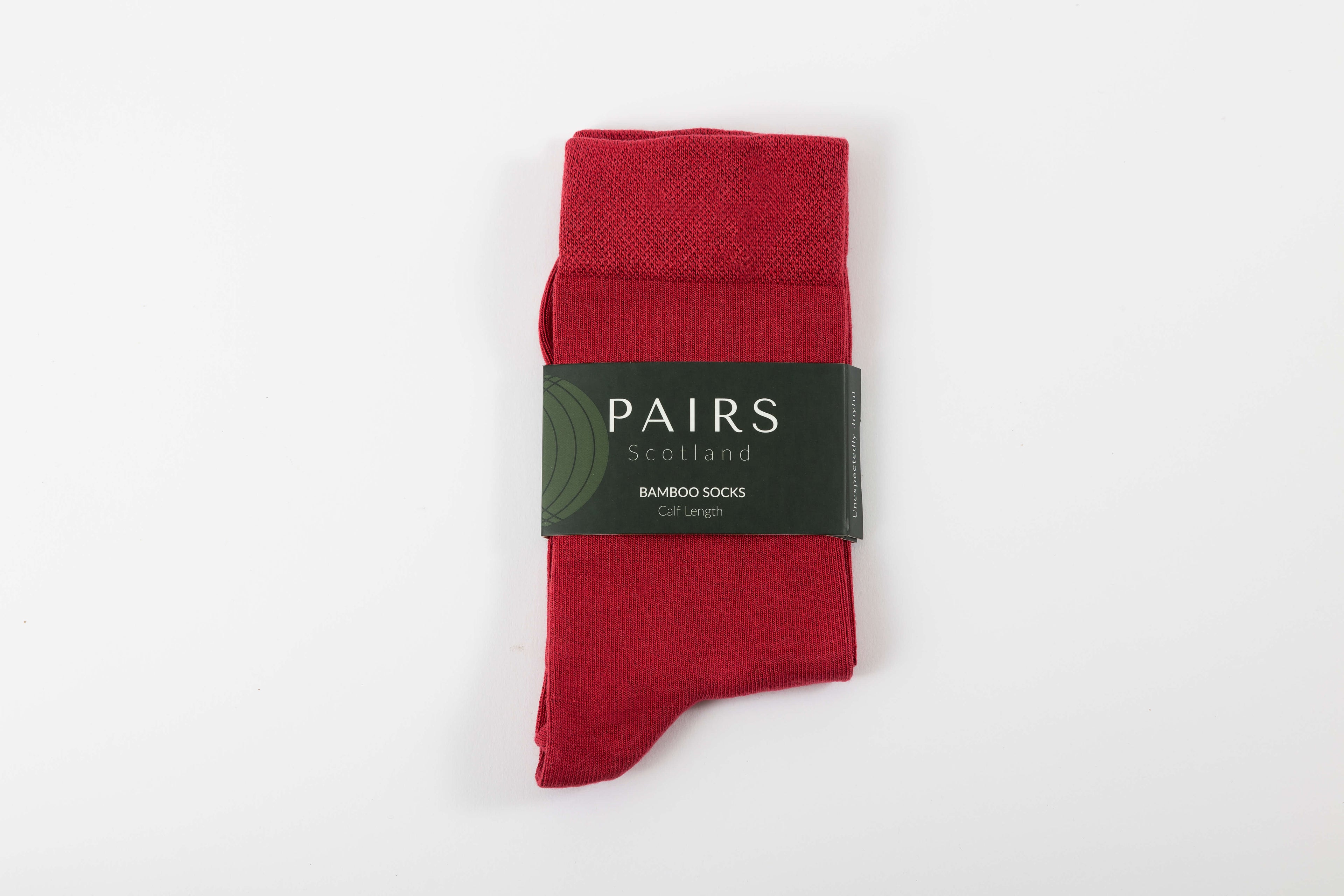 Red Calf Length Bamboo Socks