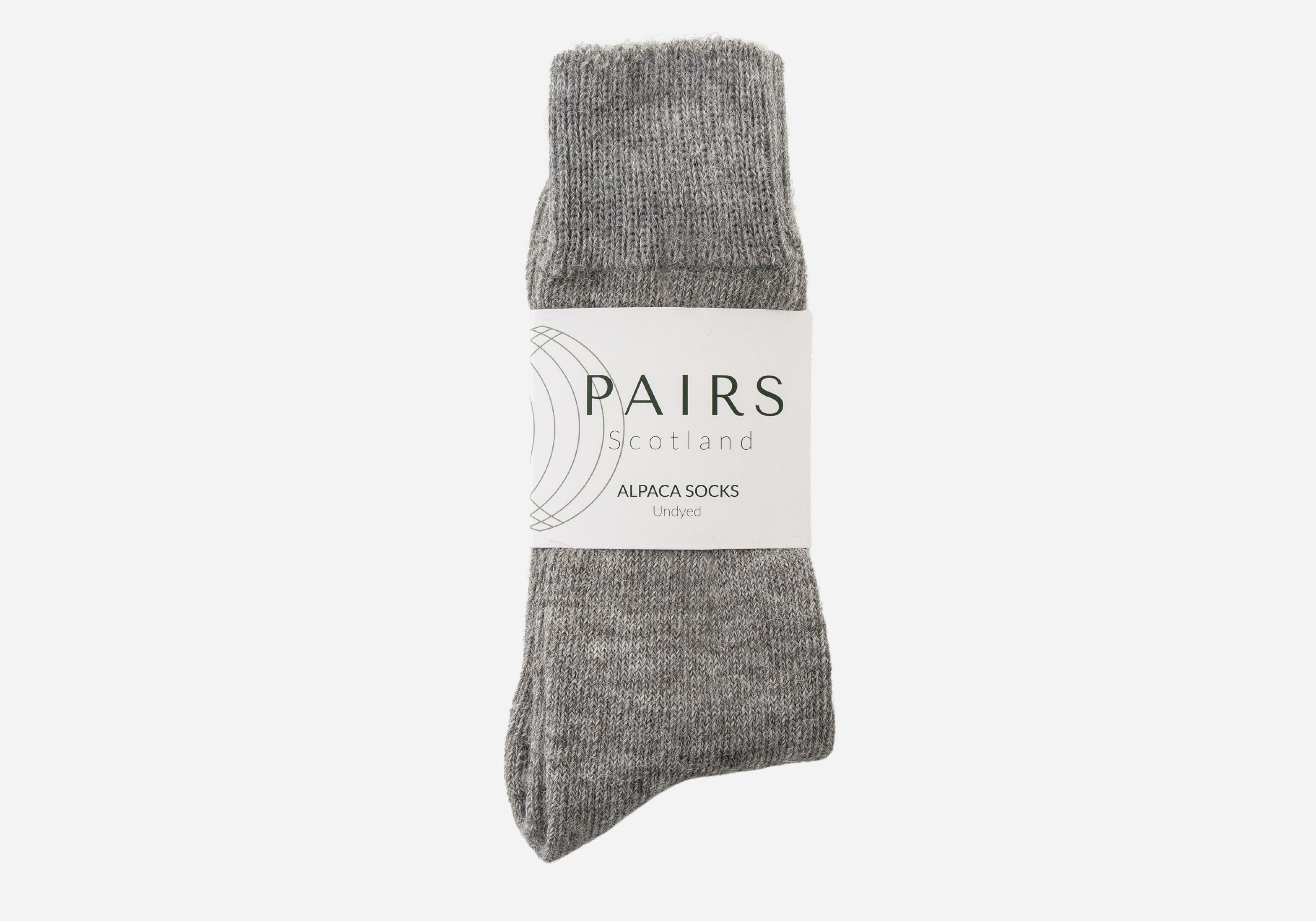 Grey Undyed Alpaca Socks | Natural Colour | Pairs Scotland